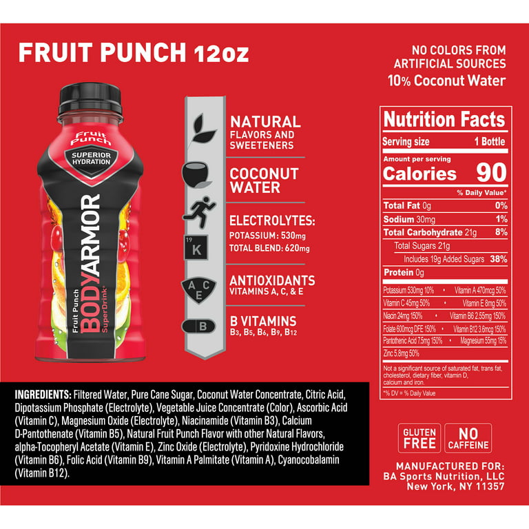 Body Armor Nutrition Facts